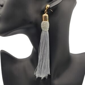 5/10 Silver with gold fashion tassel earrings